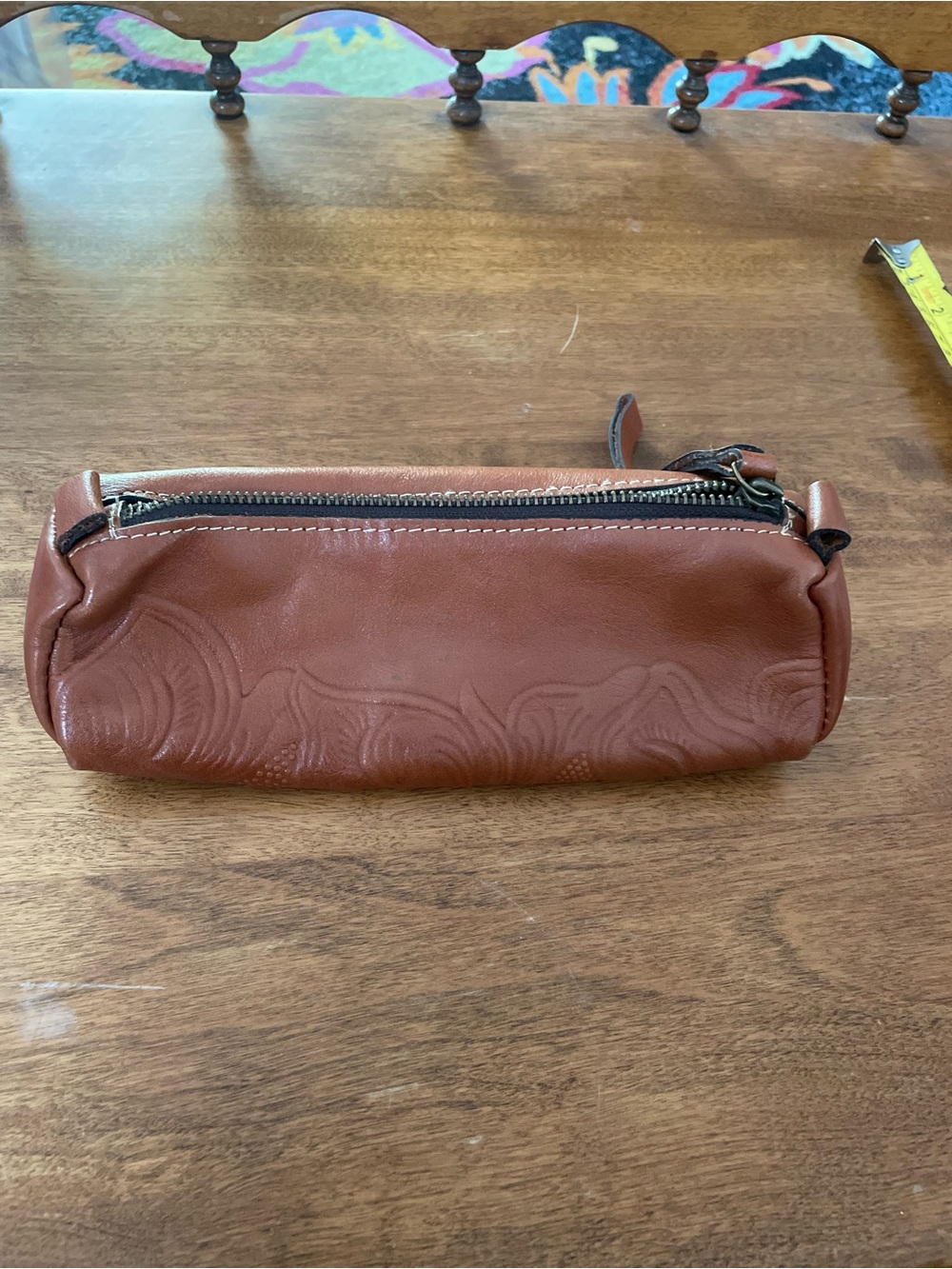 Patricia Nash Leather Zip Pouch - Brown
